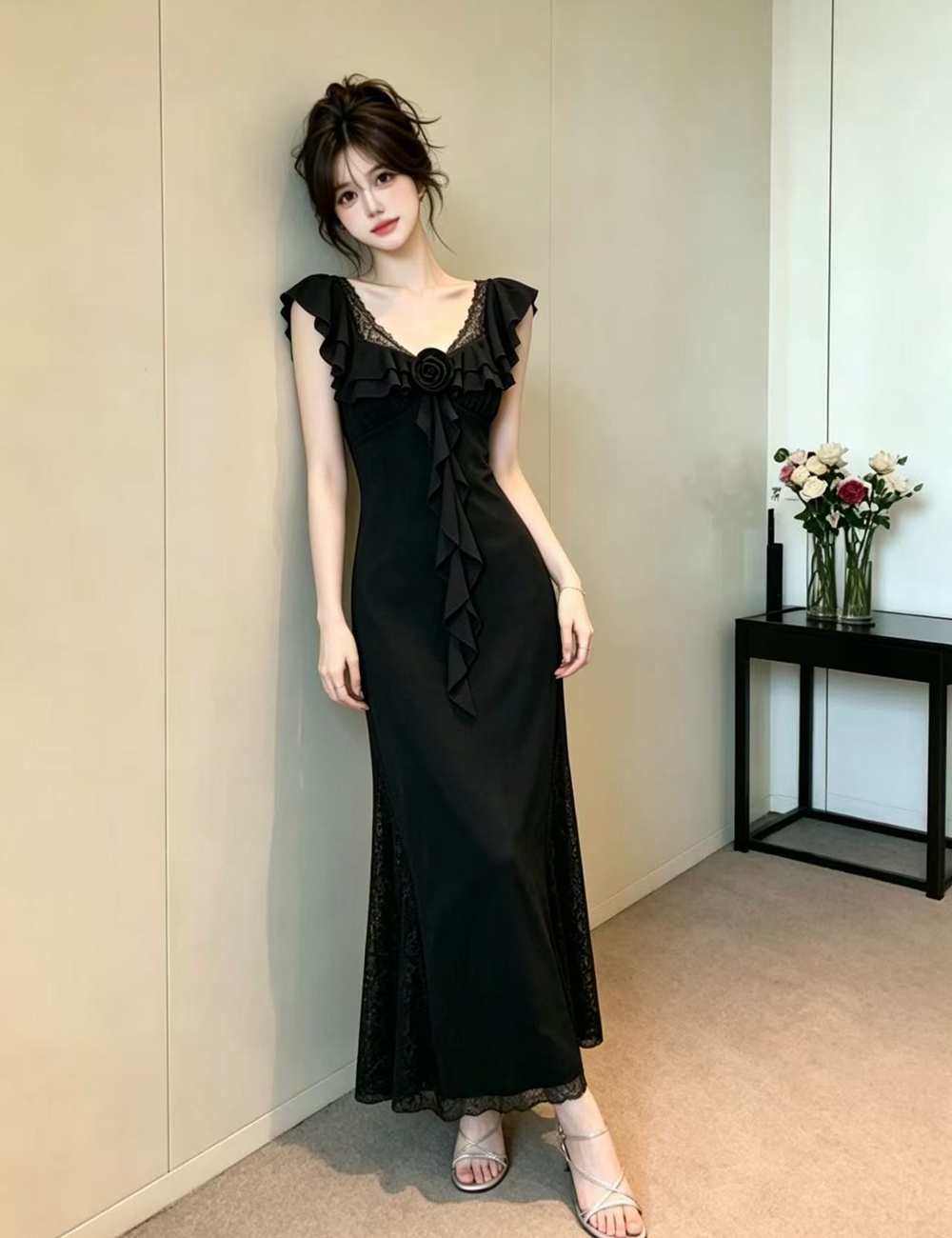 Summer France style long dress sexy mermaid dress for women