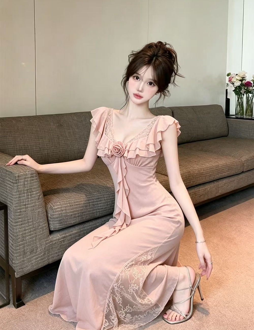 Summer France style long dress sexy mermaid dress for women