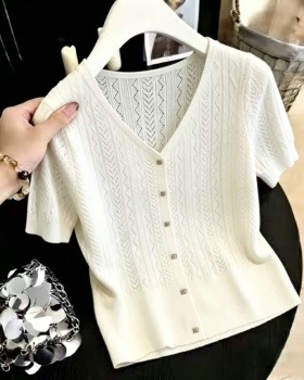 Sunscreen wave patterns cardigan knitted tops for women