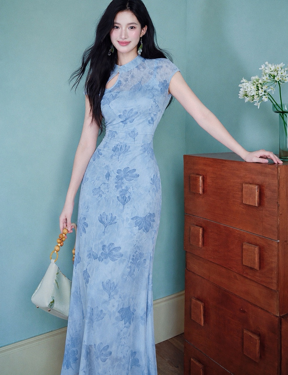 Chinese style sling smock summer cheongsam for women