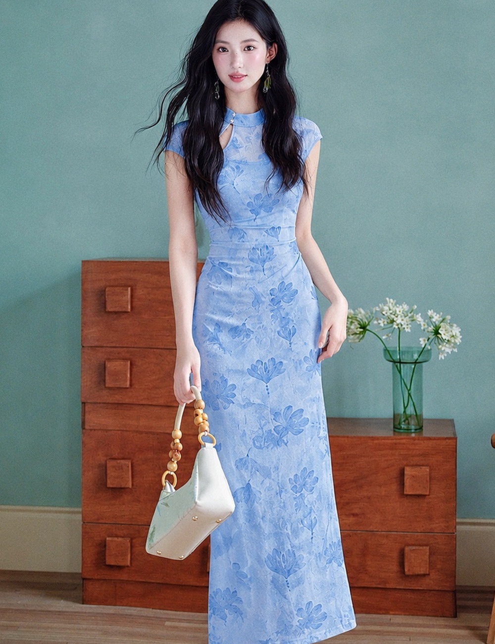 Chinese style sling smock summer cheongsam for women