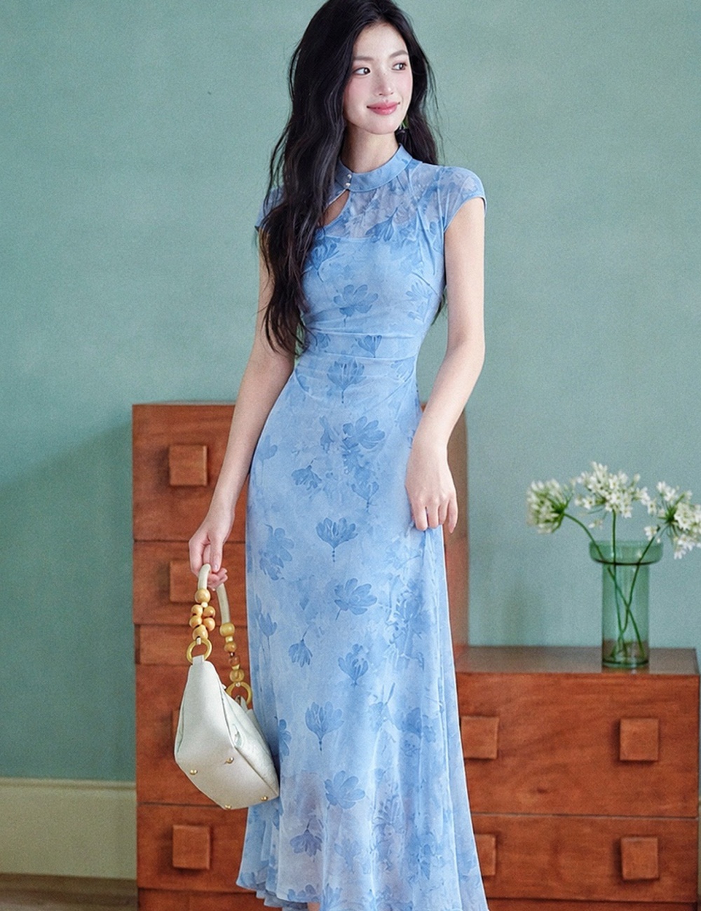 Chinese style sling smock summer cheongsam for women