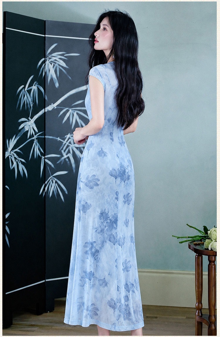 Chinese style sling smock summer cheongsam for women