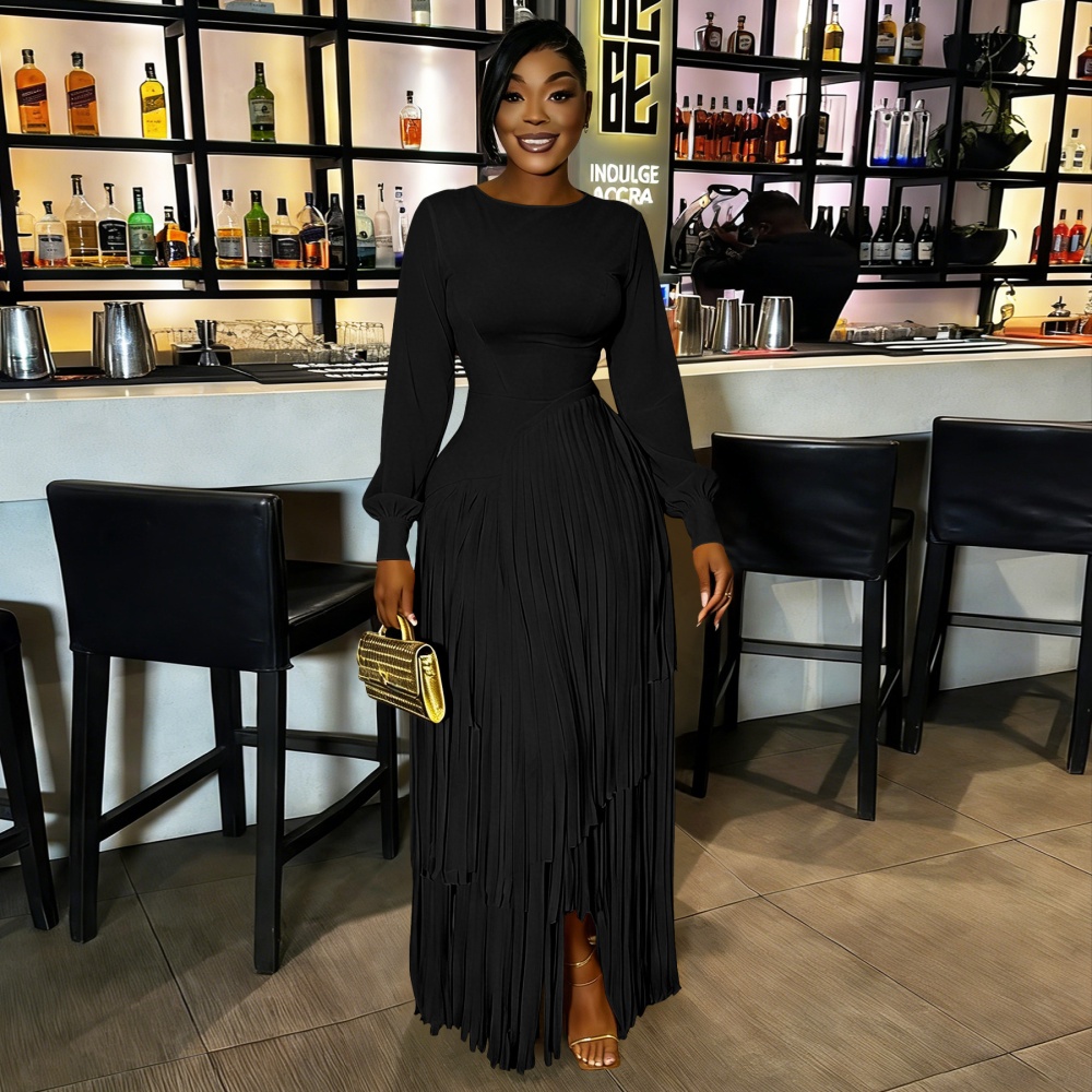 Long sleeve formal dress slim dress for women