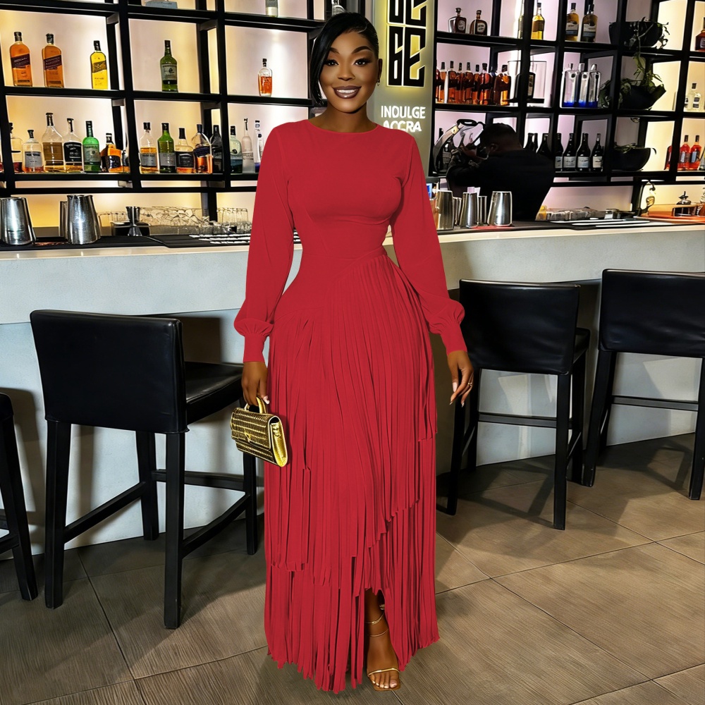 Long sleeve formal dress slim dress for women