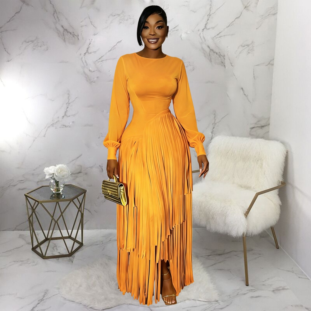 Long sleeve formal dress slim dress for women