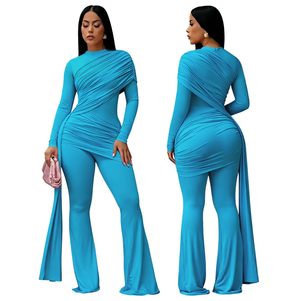 European style micro speaker fashion streamer jumpsuit for women