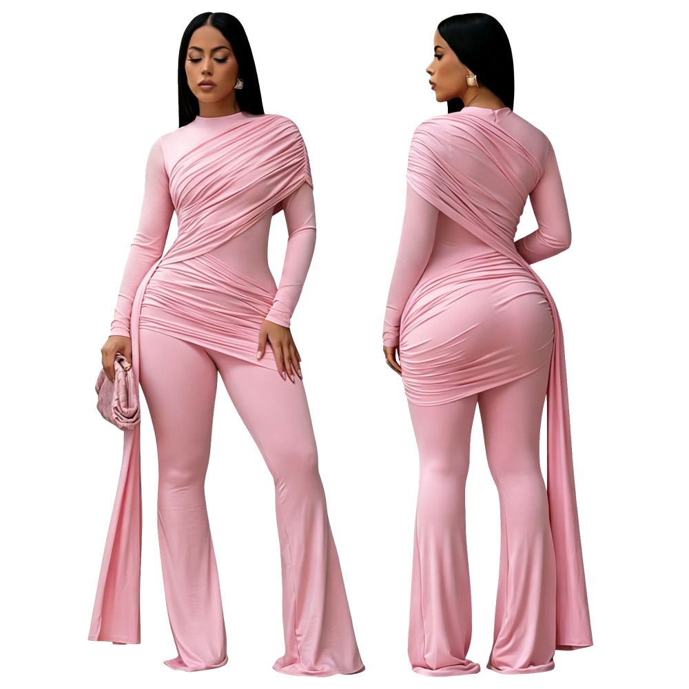 European style micro speaker fashion streamer jumpsuit for women