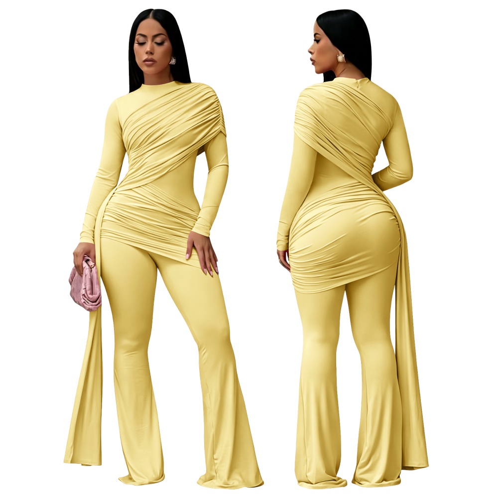 European style micro speaker fashion streamer jumpsuit for women