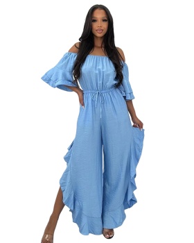 Strapless waistband long pants fashion pure jumpsuit
