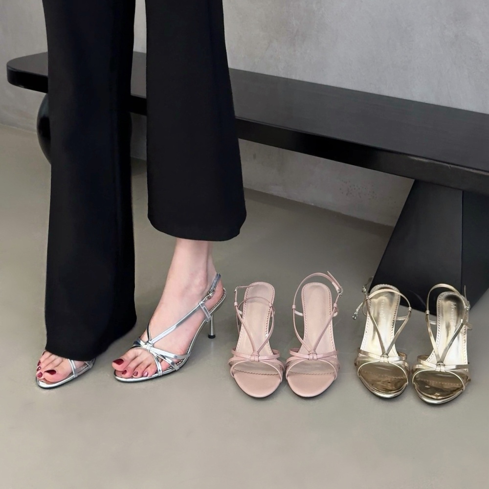 High-heeled fine-root low vacation sandals