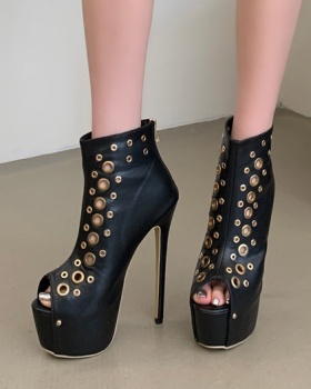 Fish mouth summer boots high-heeled shoes for women