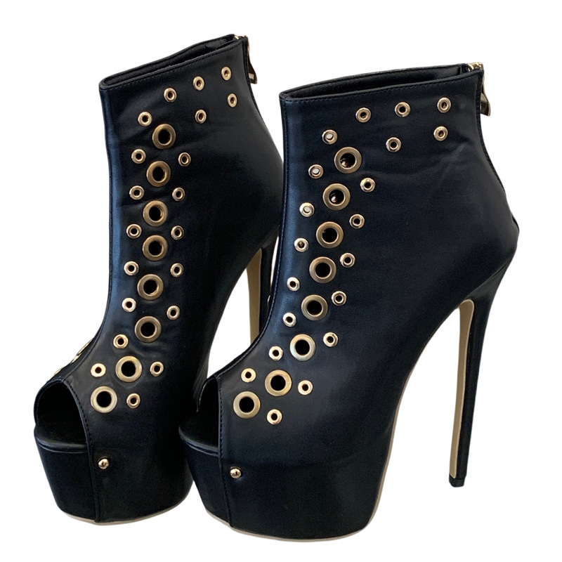 Fish mouth summer boots high-heeled shoes for women
