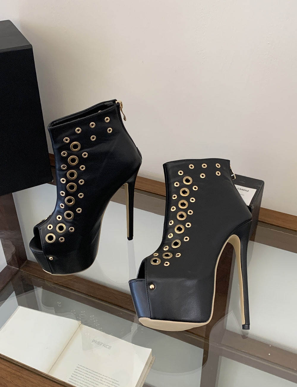 Fish mouth summer boots high-heeled shoes for women