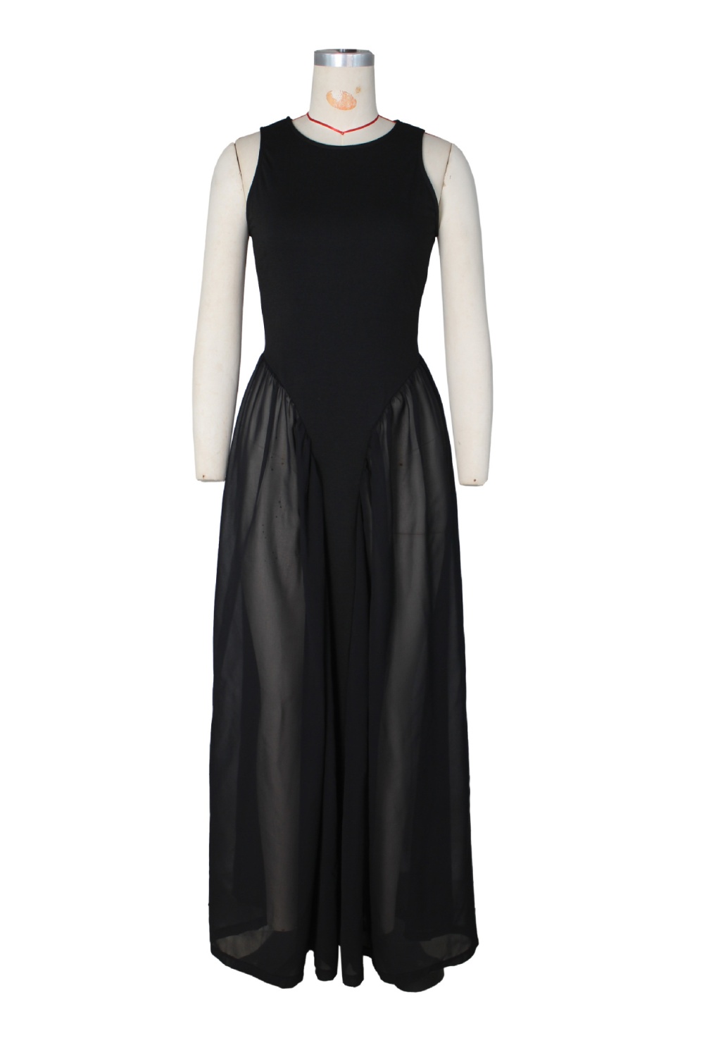 European style vacation dress chiffon sleeveless long dress
