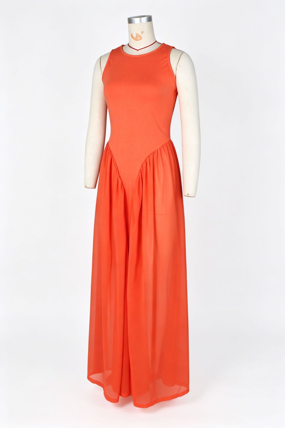 European style vacation dress chiffon sleeveless long dress