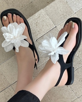Niche summer shoes flowers fashion flattie for women