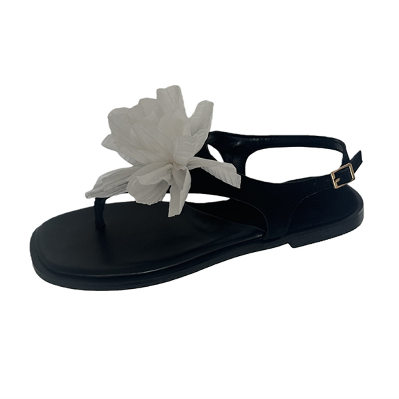 Niche summer shoes flowers fashion flattie for women