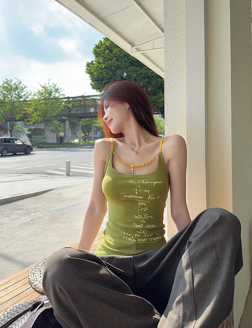 Wrapped chest sling bottoming vest with chest pad slim tops