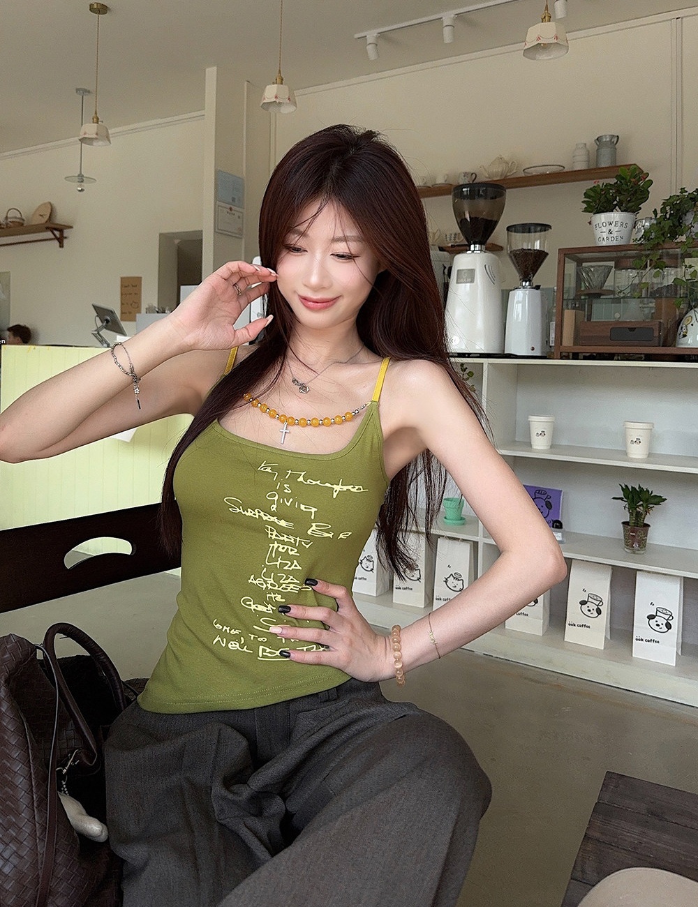 Wrapped chest sling bottoming vest with chest pad slim tops