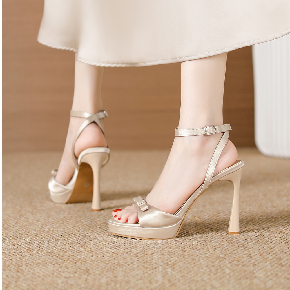 Open toe fine-root platform thick crust sandals for women