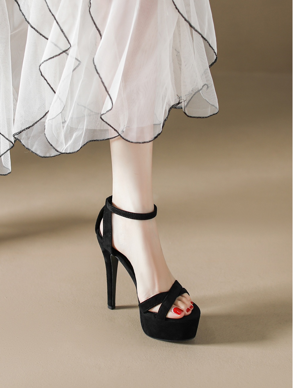 Sexy cross sandals fashion thick crust platform