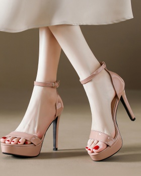Thick crust fashion high-heeled shoes open toe platform