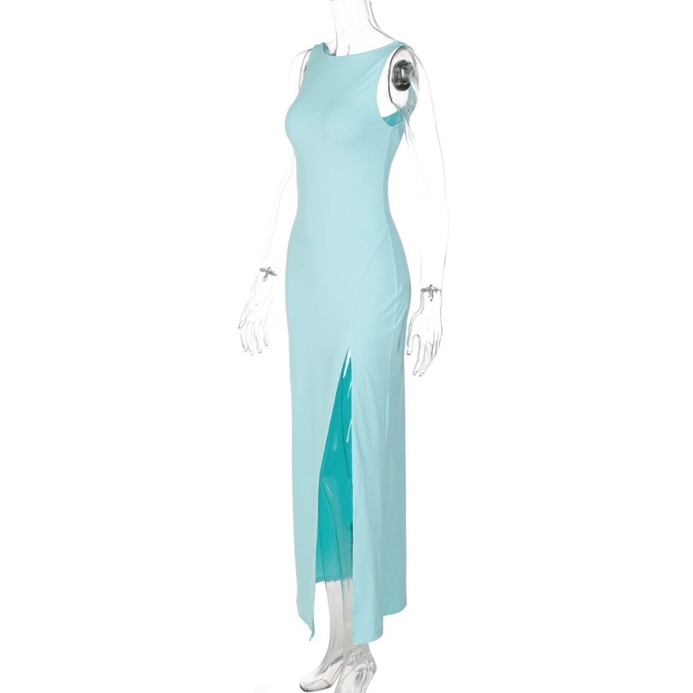 Halter sleeveless pure European style dress for women