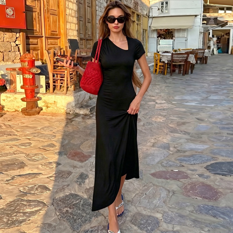 Temperament pure long dress slim dress for women
