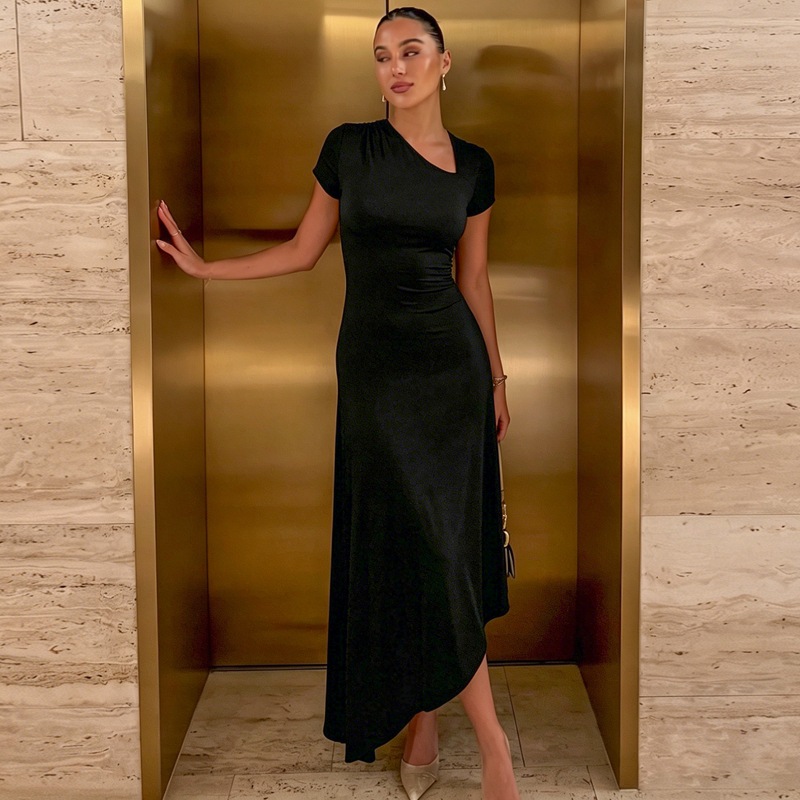 Temperament pure long dress slim dress for women