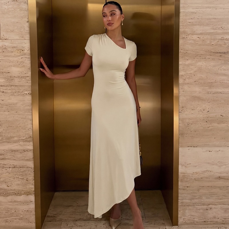 Temperament pure long dress slim dress for women