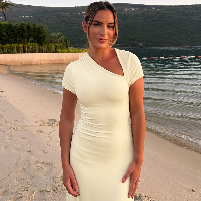 Temperament pure long dress slim dress for women