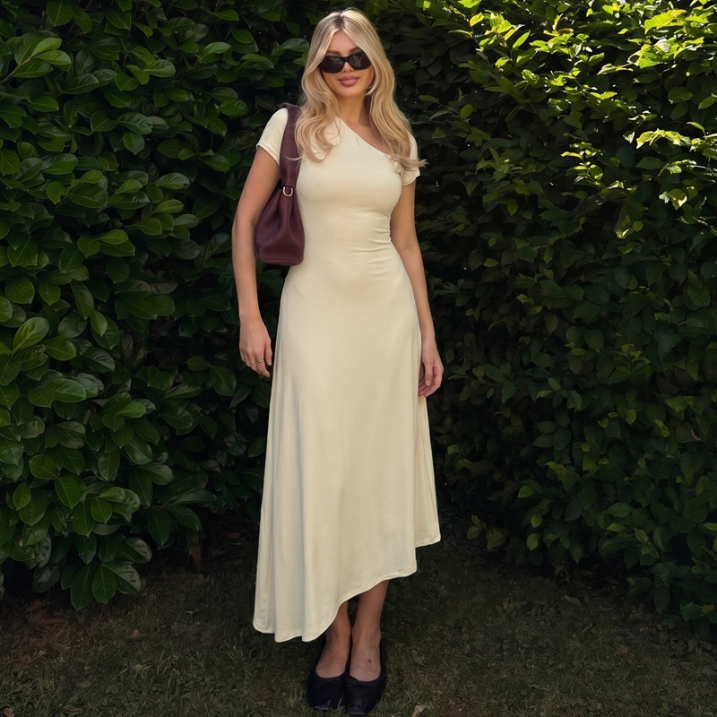 Temperament pure long dress slim dress for women