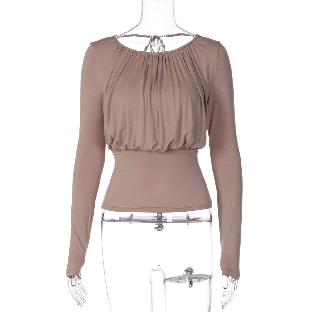Sexy back frenum pinched waist fashion summer tops