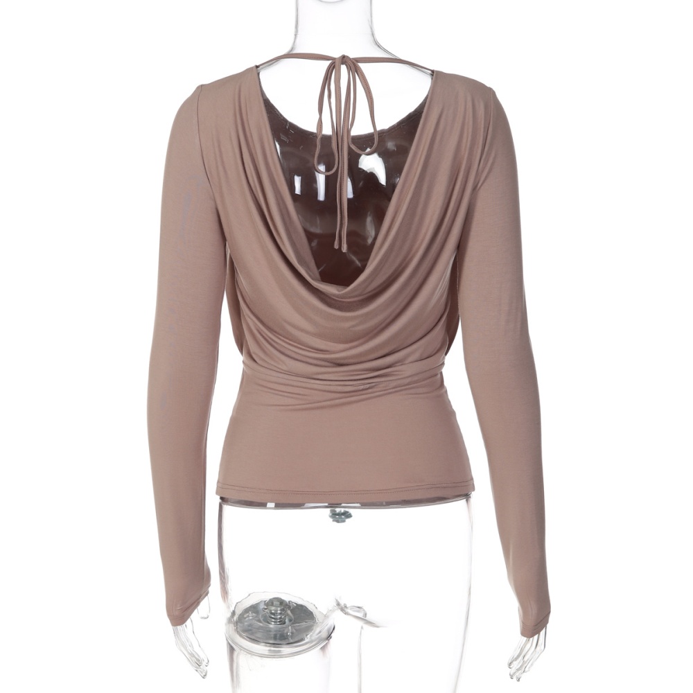Sexy back frenum pinched waist fashion summer tops