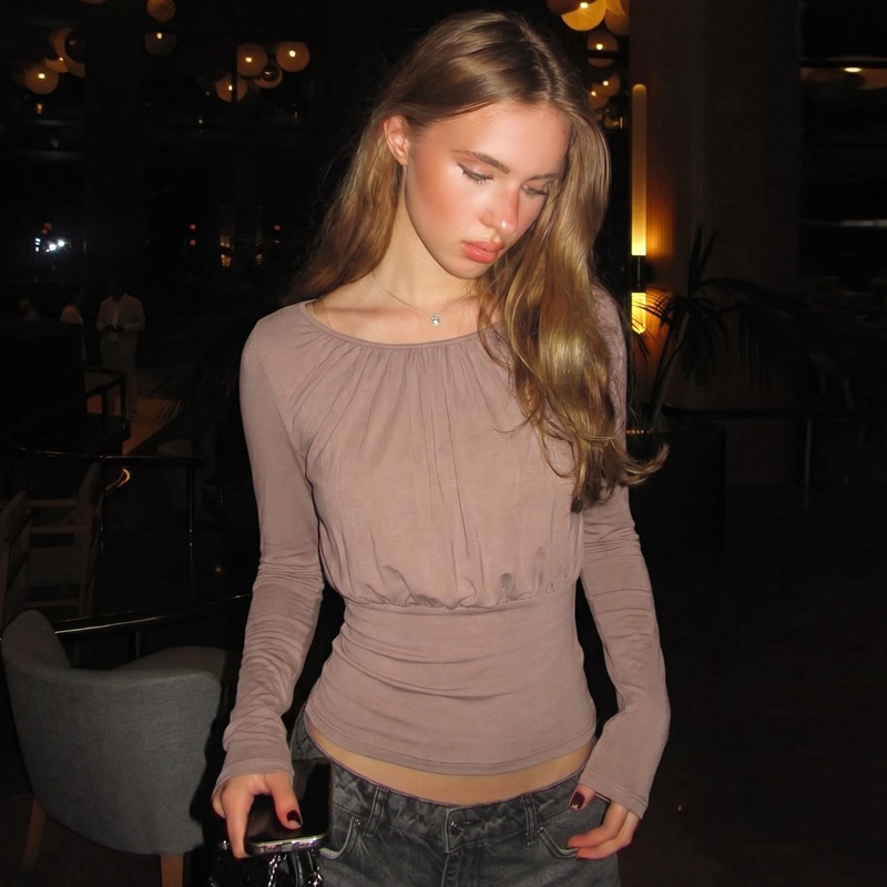 Sexy back frenum pinched waist fashion summer tops