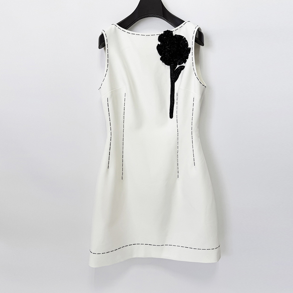 Beading stereoscopic sleeveless dress colors dress