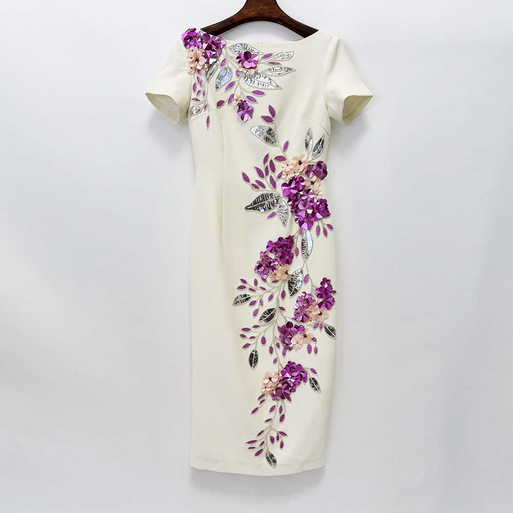Fashion European style temperament slim rhinestone dress