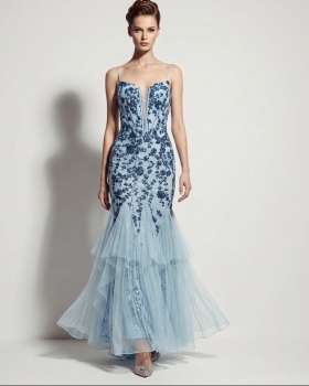 Wedding banquet mermaid annual meeting slim evening dress