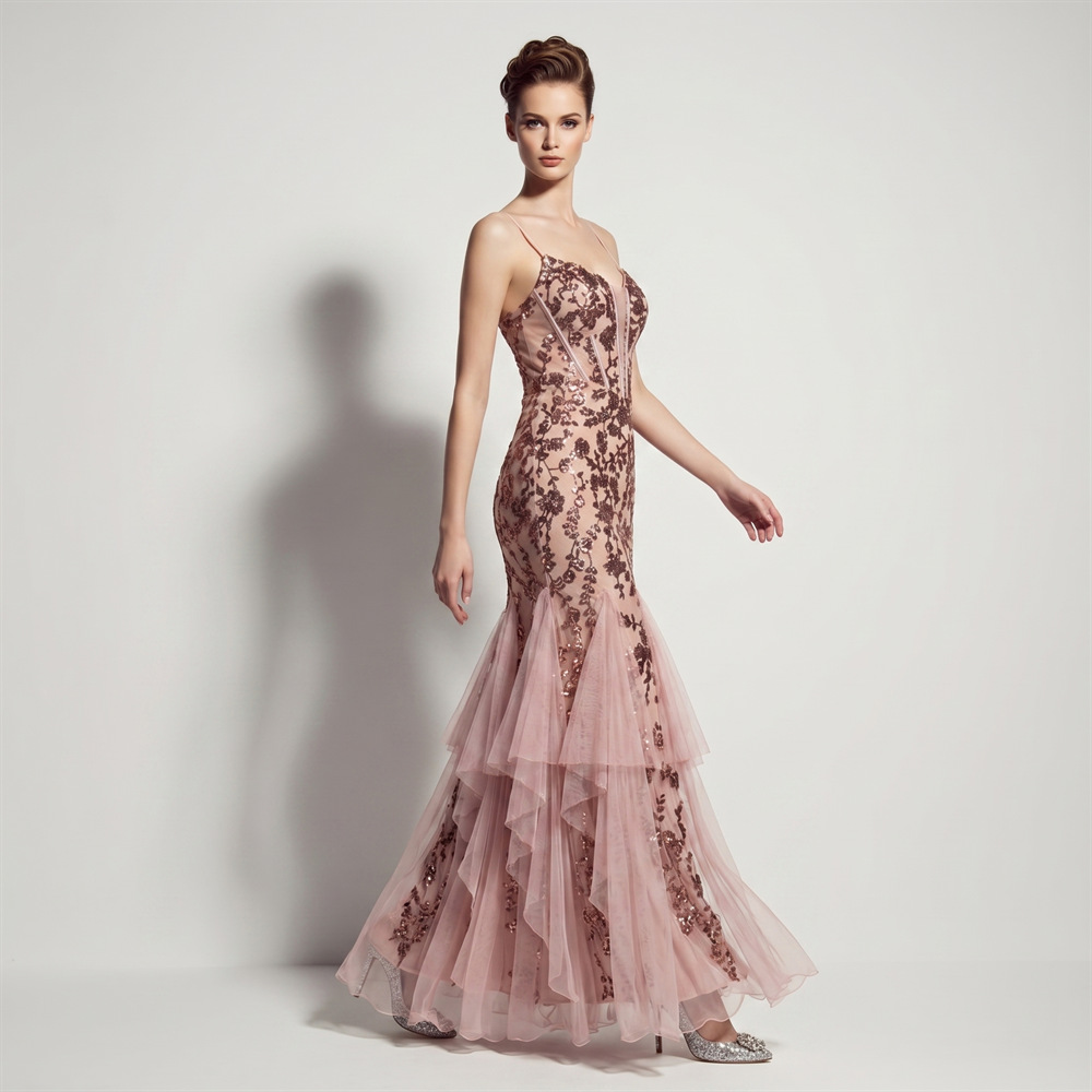 Wedding banquet mermaid annual meeting slim evening dress