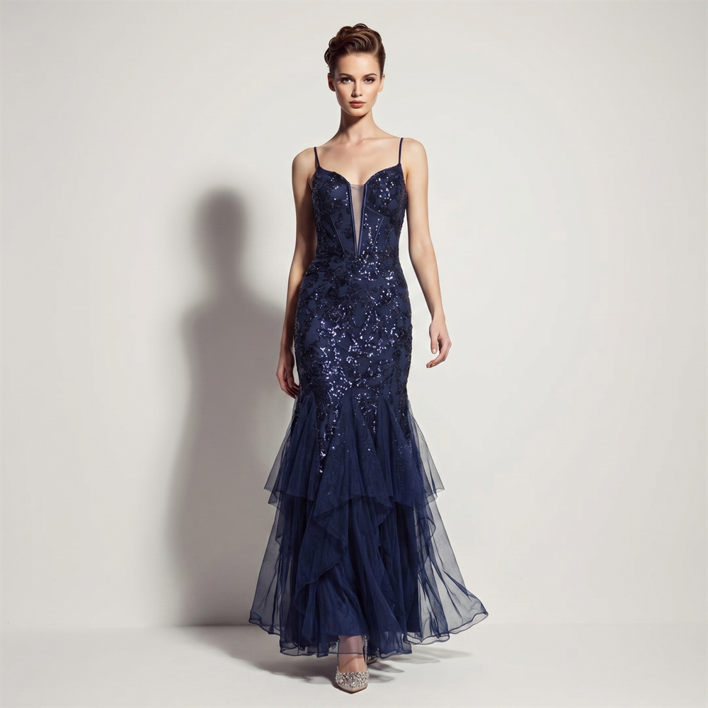 Wedding banquet mermaid annual meeting slim evening dress