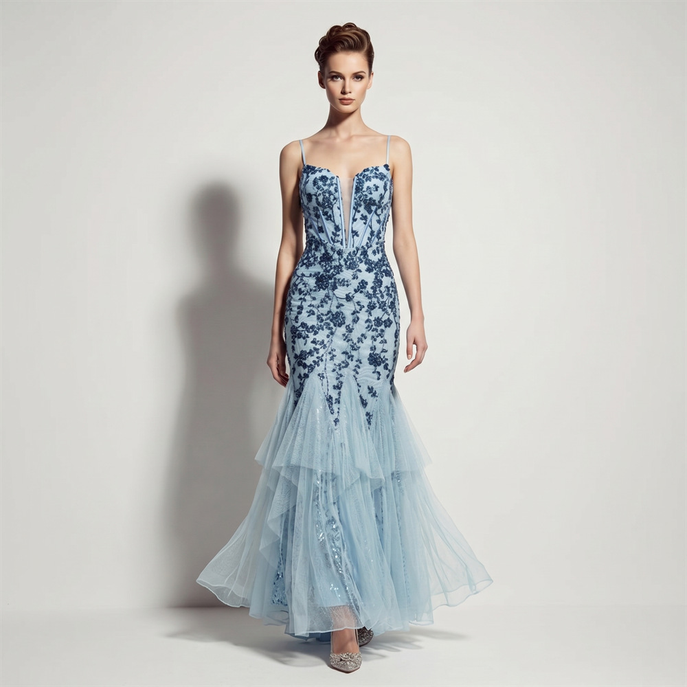 Wedding banquet mermaid annual meeting slim evening dress