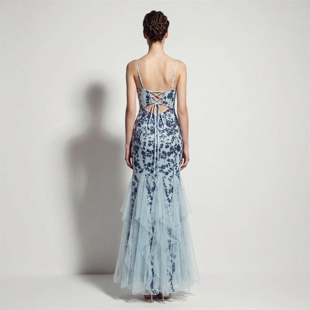 Wedding banquet mermaid annual meeting slim evening dress