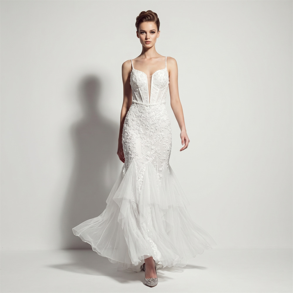 Wedding banquet mermaid annual meeting slim evening dress