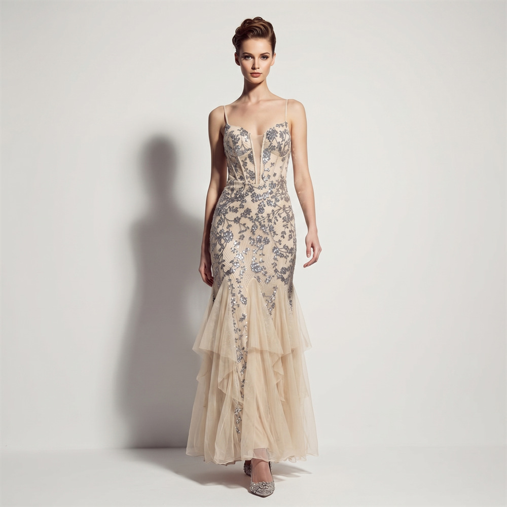 Wedding banquet mermaid annual meeting slim evening dress
