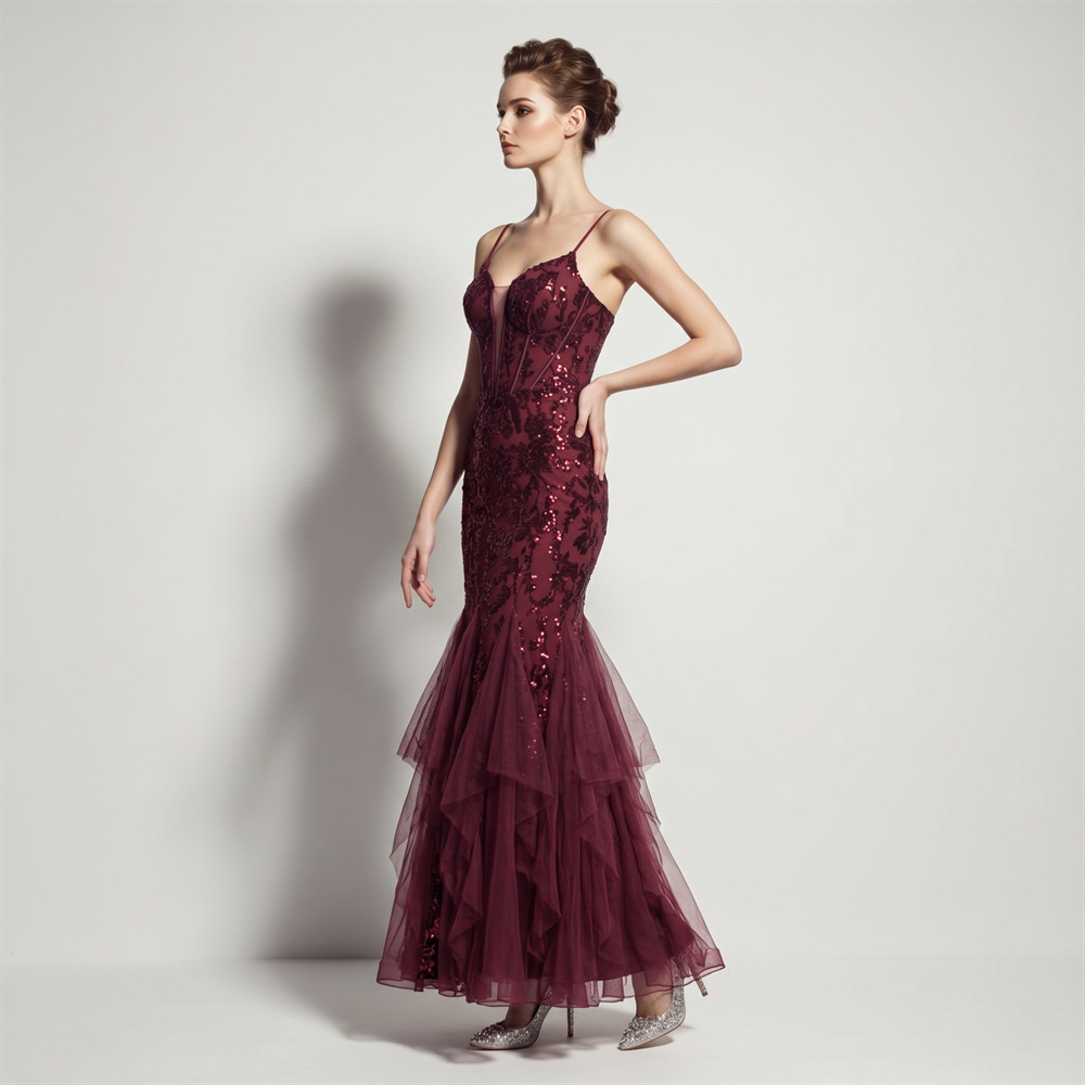 Wedding banquet mermaid annual meeting slim evening dress
