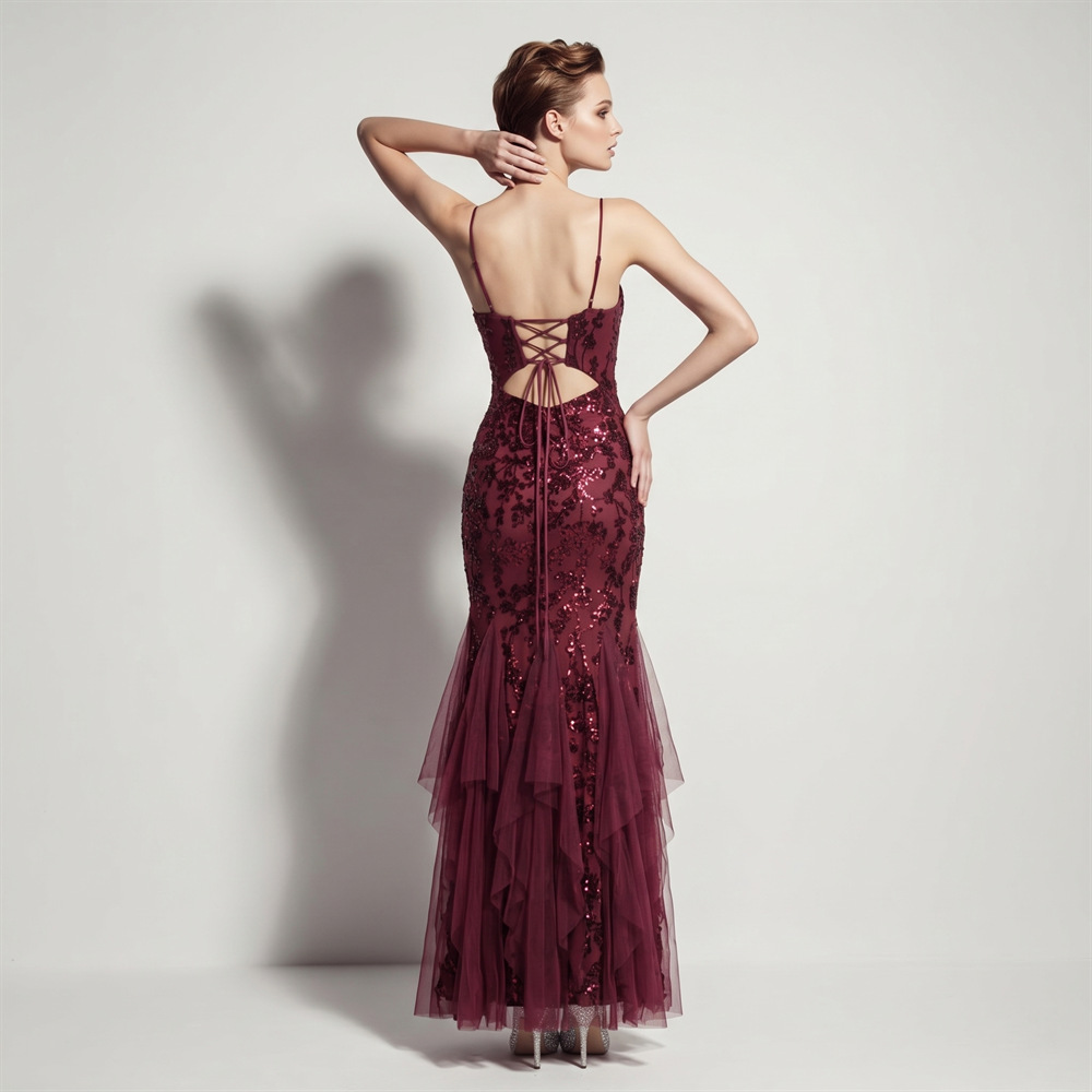 Wedding banquet mermaid annual meeting slim evening dress