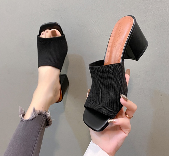 European style woolen yarn fashion slippers for women