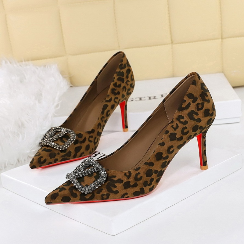 Fine-root rhinestone shoes banquet high-heeled shoes
