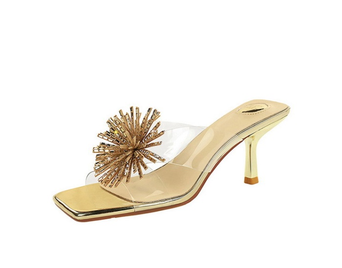 Open toe stilettos transparent lazy shoes for women